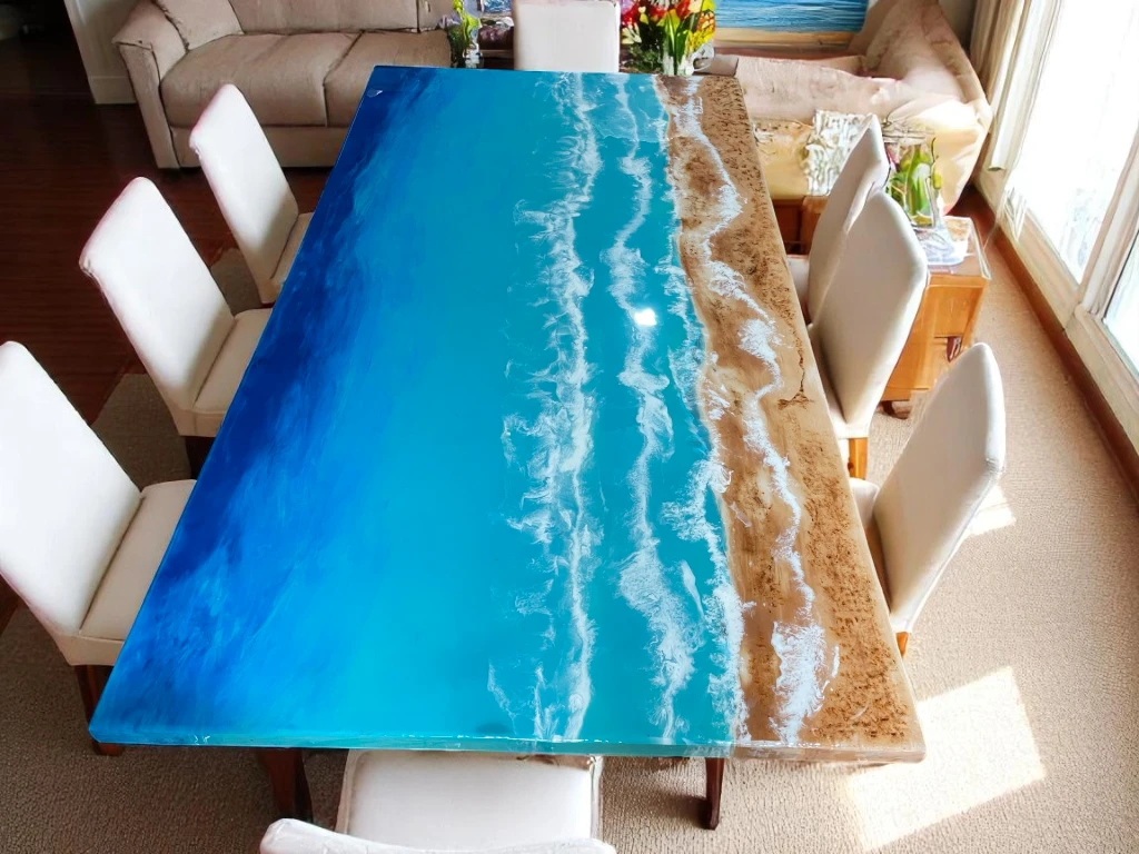 Handmade Epoxy Beach Table Luxury for Home & Outdoor